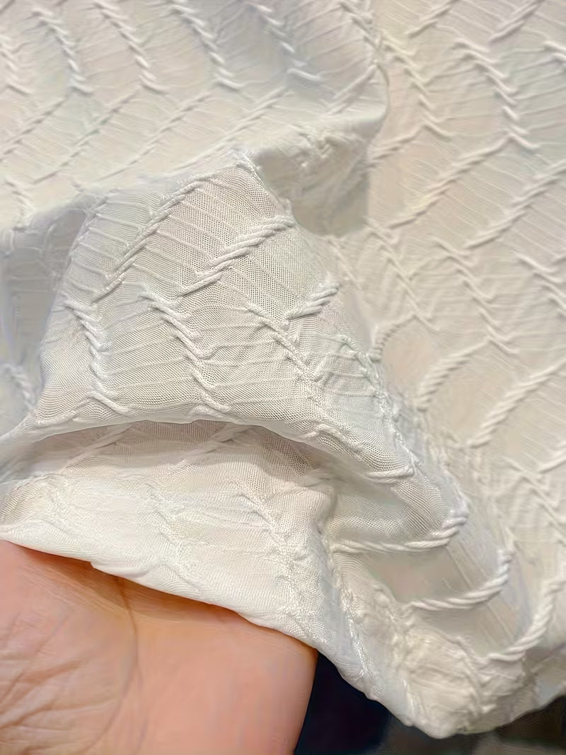 Men’s Luxury Jacquard Short Sleeve T-Shirt – Slim Fit Round Neck, Breathable Fabric for Summer Casual & Daily Wear