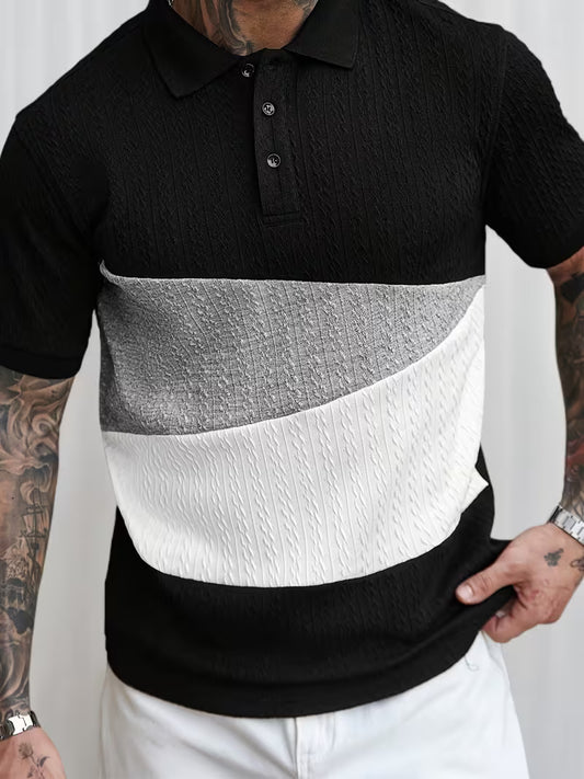 Men’s Sporty Short Sleeve Polo Shirt – Stylish Front Button Design, Lightweight Summer Tee for Golf, Tennis, Gym, Running, and Coaching