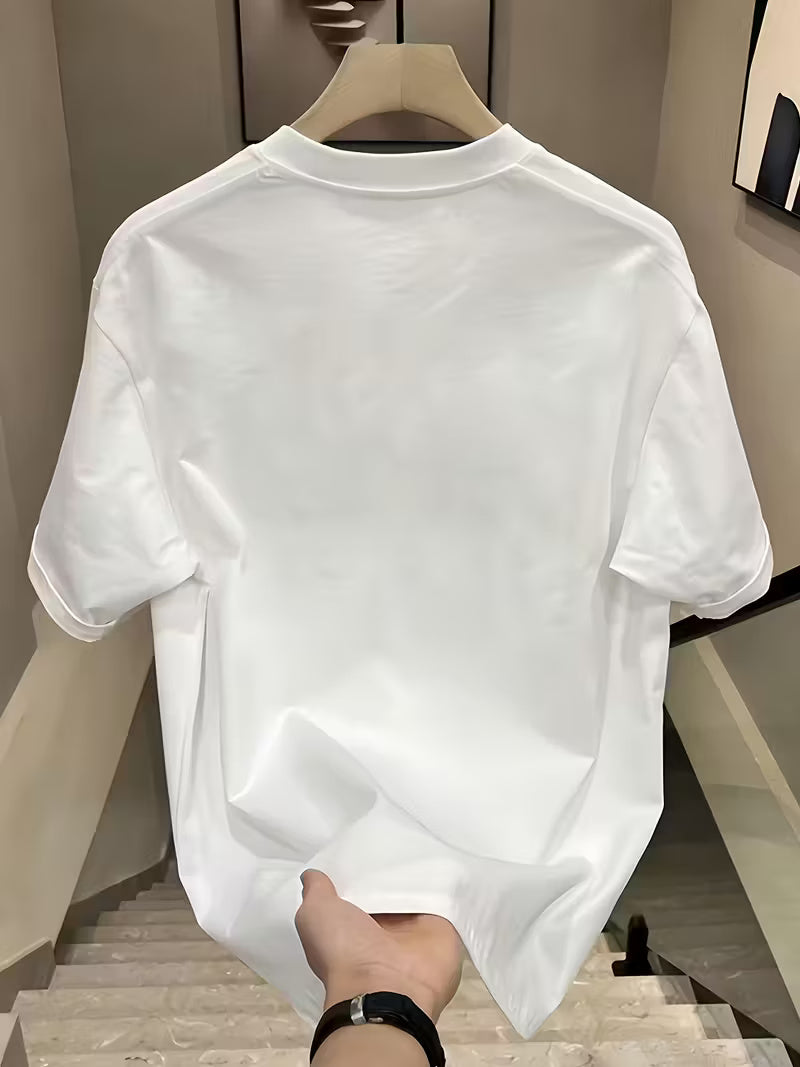 Men’s 100% Cotton Short Sleeve T-Shirt – Soft Round Neck Casual Tee with Printed Design, Lightweight & Comfortable for Everyday Summer Wear