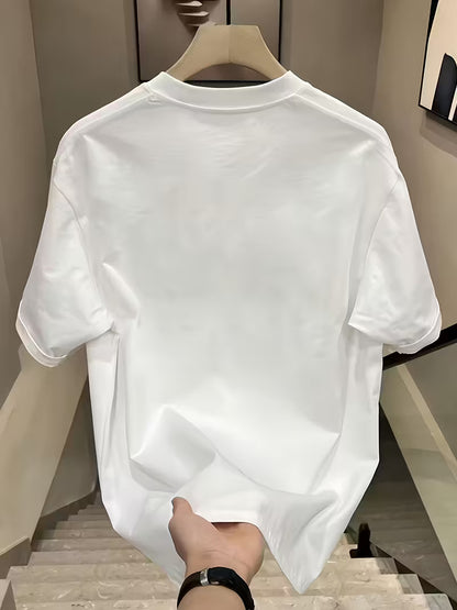 Men’s 100% Cotton Short Sleeve T-Shirt – Soft Round Neck Casual Tee with Printed Design, Lightweight & Comfortable for Everyday Summer Wear