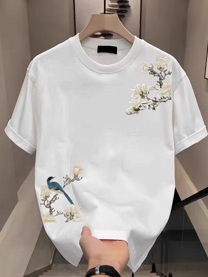 Men’s 100% Cotton Short Sleeve T-Shirt – Soft Round Neck Casual Tee with Printed Design, Lightweight & Comfortable for Everyday Summer Wear