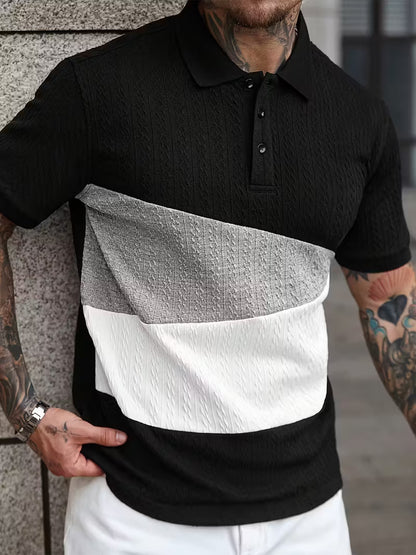 Men’s Sporty Short Sleeve Polo Shirt – Stylish Front Button Design, Lightweight Summer Tee for Golf, Tennis, Gym, Running, and Coaching